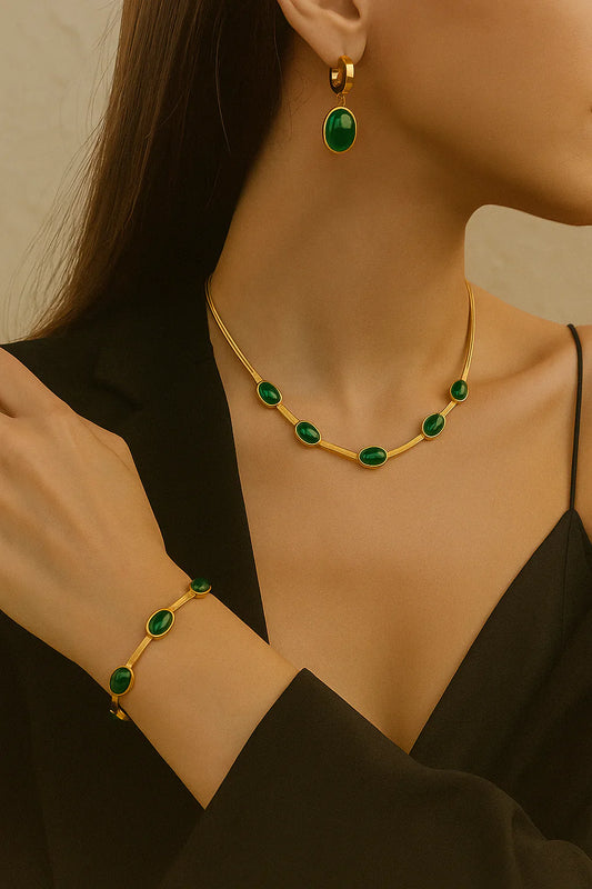 Green Crystal Necklace Set✨💚