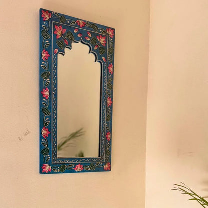 Midnight Blue Handpainted Wooden Mirror