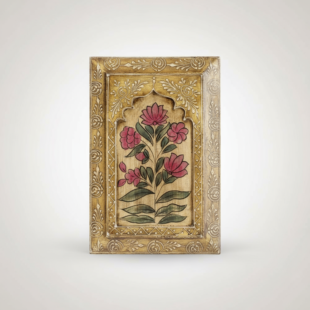 Yellow Handpainted Wooden Wall Frame