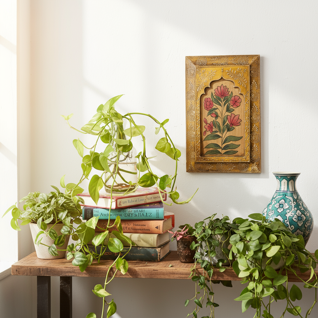 Yellow Handpainted Wooden Wall Frame