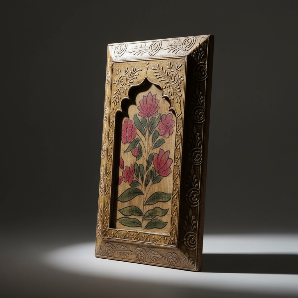 Yellow Handpainted Wooden Wall Frame