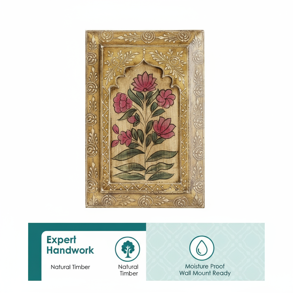 Yellow Handpainted Wooden Wall Frame