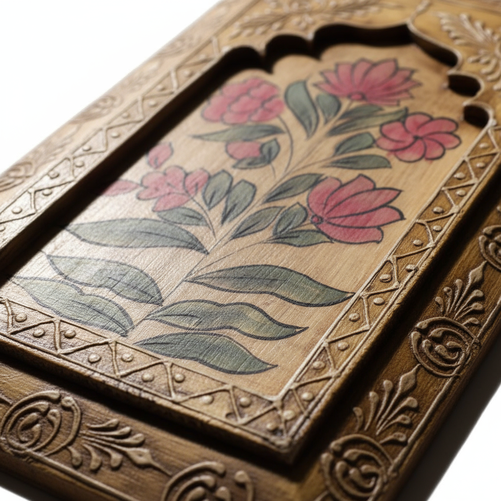 Yellow Handpainted Wooden Wall Frame