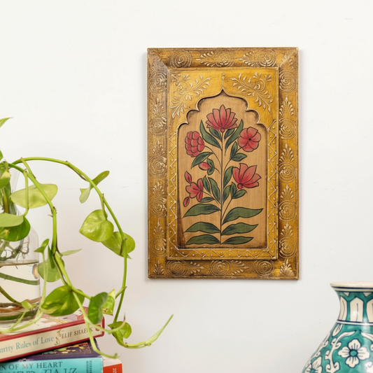 Yellow Handpainted Wooden Wall Frame