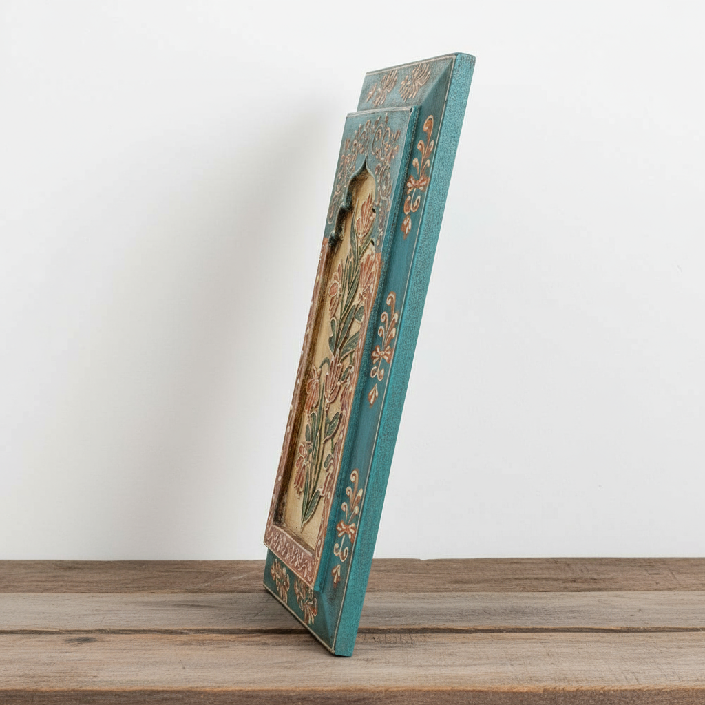 Turquoise Handpainted Wooden Wall Frame