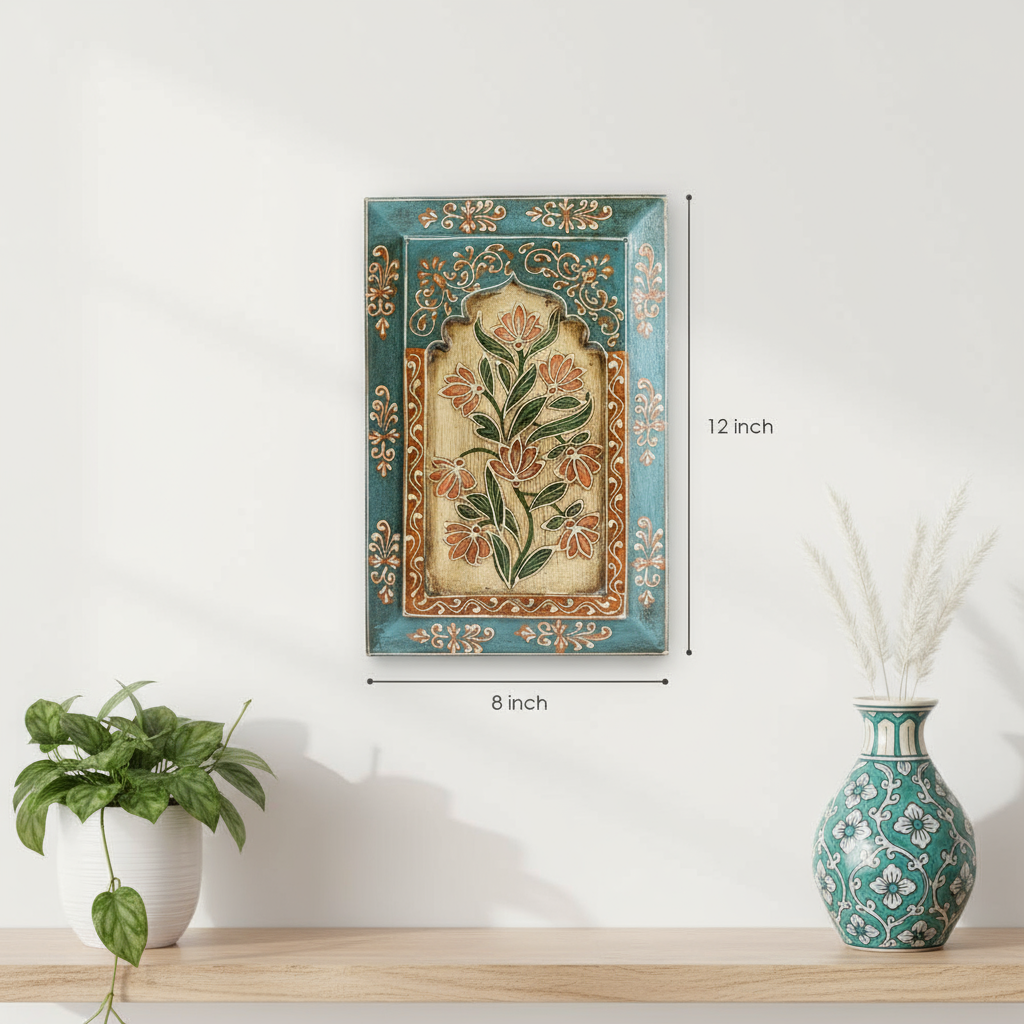 Turquoise Handpainted Wooden Wall Frame