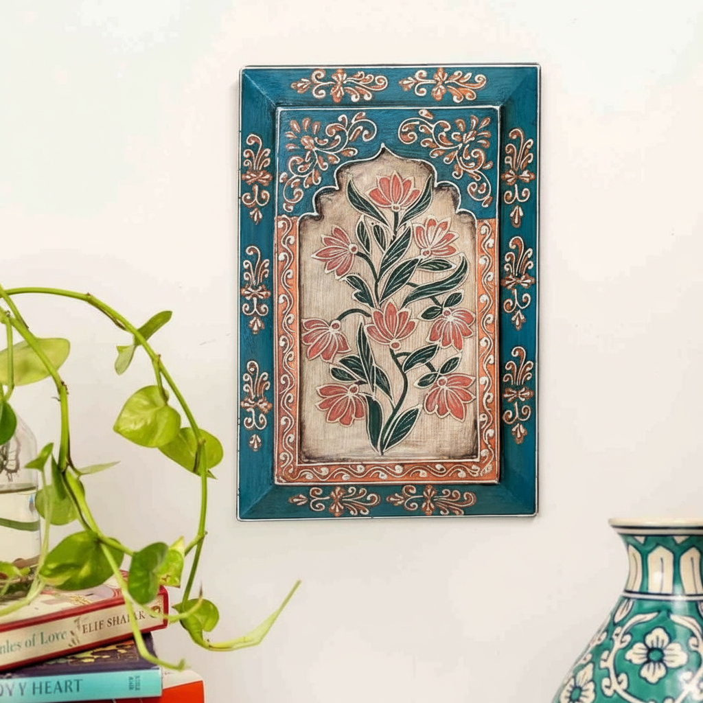 Turquoise Handpainted Wooden Wall Frame