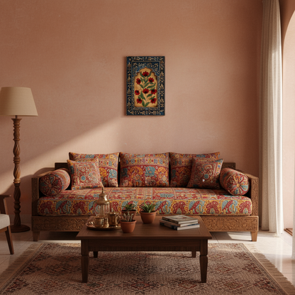 Blue Handpainted Wooden Wall Frame