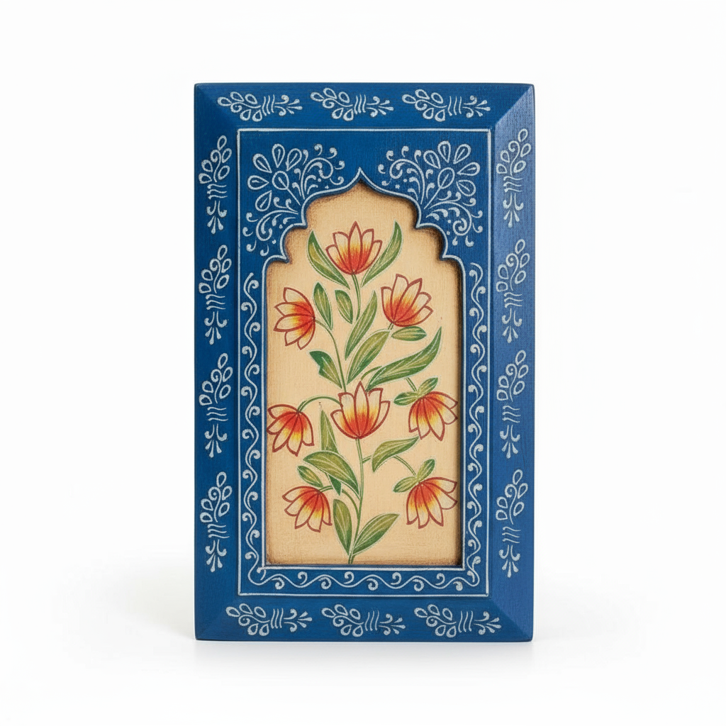 Blue Handpainted Wooden Wall Frame